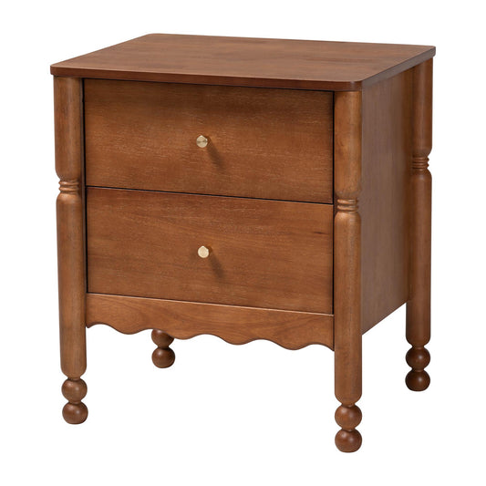 Baxton Studio - Hoffman Nightstand in Walnut Brown - MG9022-Walnut-2DW-NS view 1