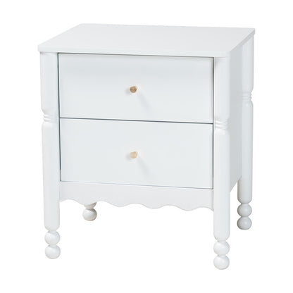 Baxton Studio - Hoffman Nightstand in White - MG9022-White-2DW-NS view 1