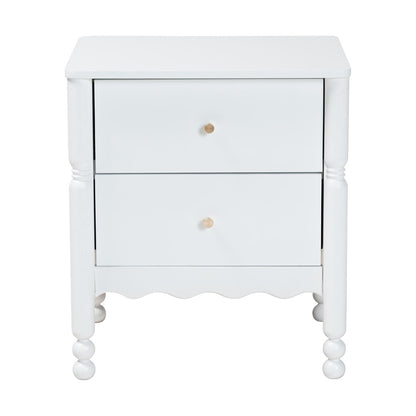 Baxton Studio - Hoffman Nightstand in White - MG9022-White-2DW-NS view 3