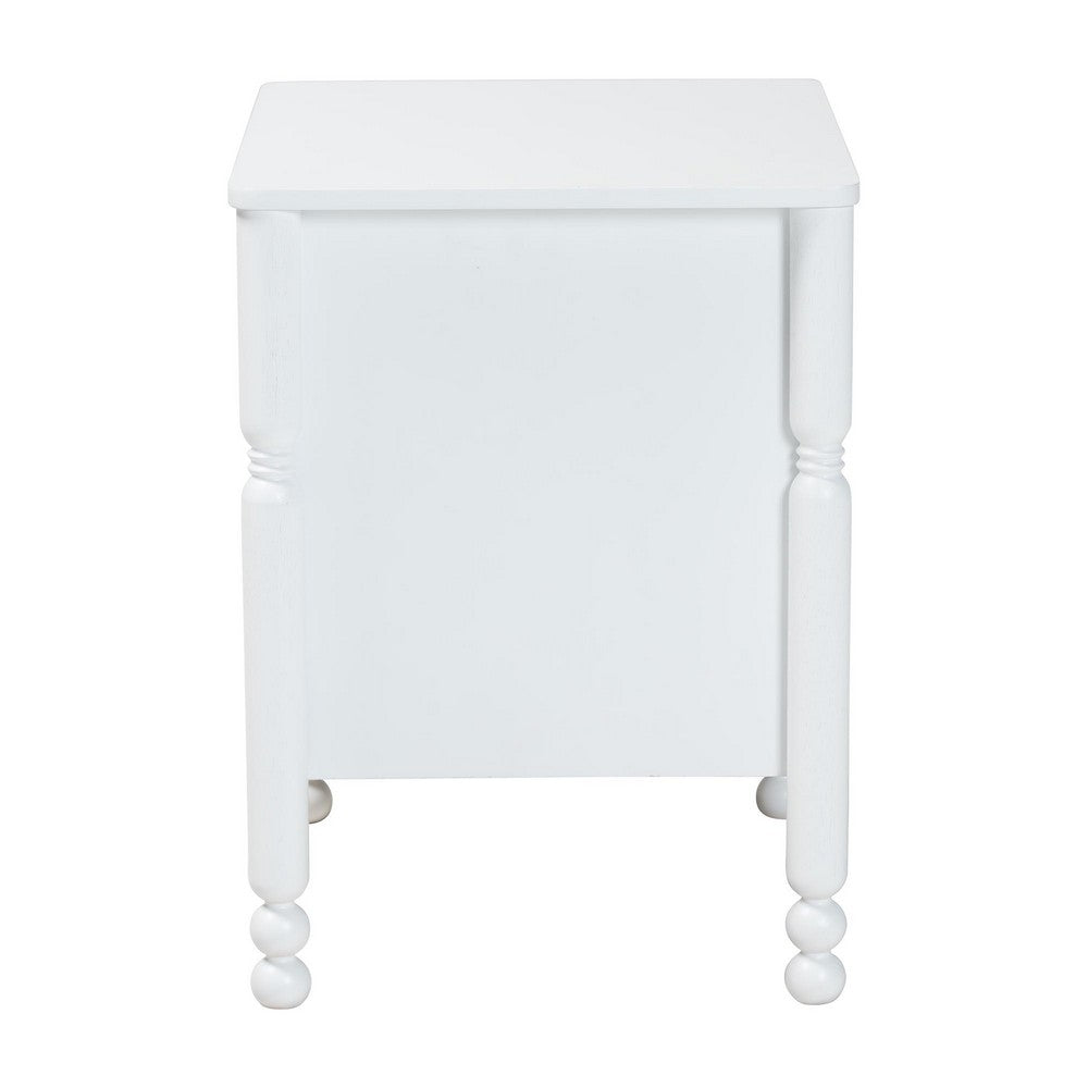 Baxton Studio - Hoffman Nightstand in White - MG9022-White-2DW-NS view 4