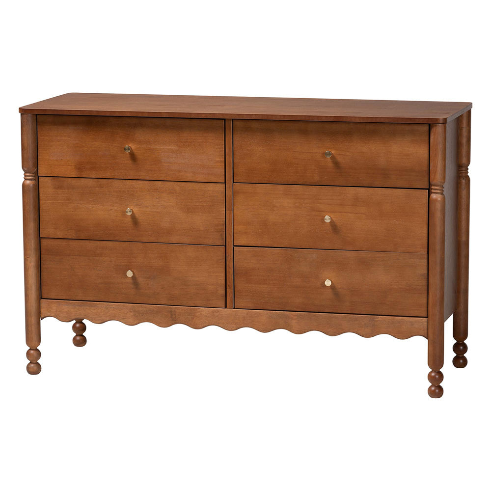Baxton Studio - Hoffman Queen Bedroom Set in Walnut Brown - Enitan-4PC Bedroom Set-Walnut-Queen-1NS view 6