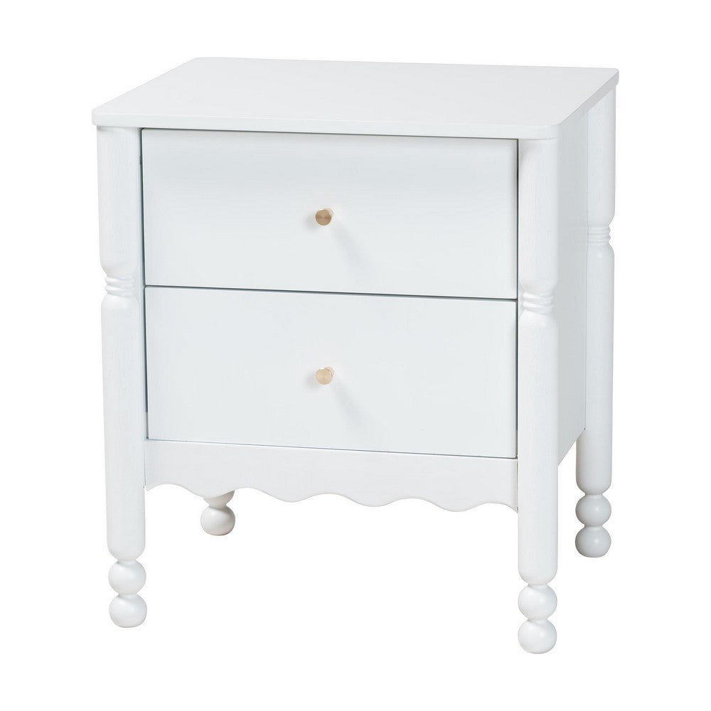 Baxton Studio - Hoffman Queen Bedroom Set in White - Enitan-4PC Bedroom Set-White-Queen-1NS view 4