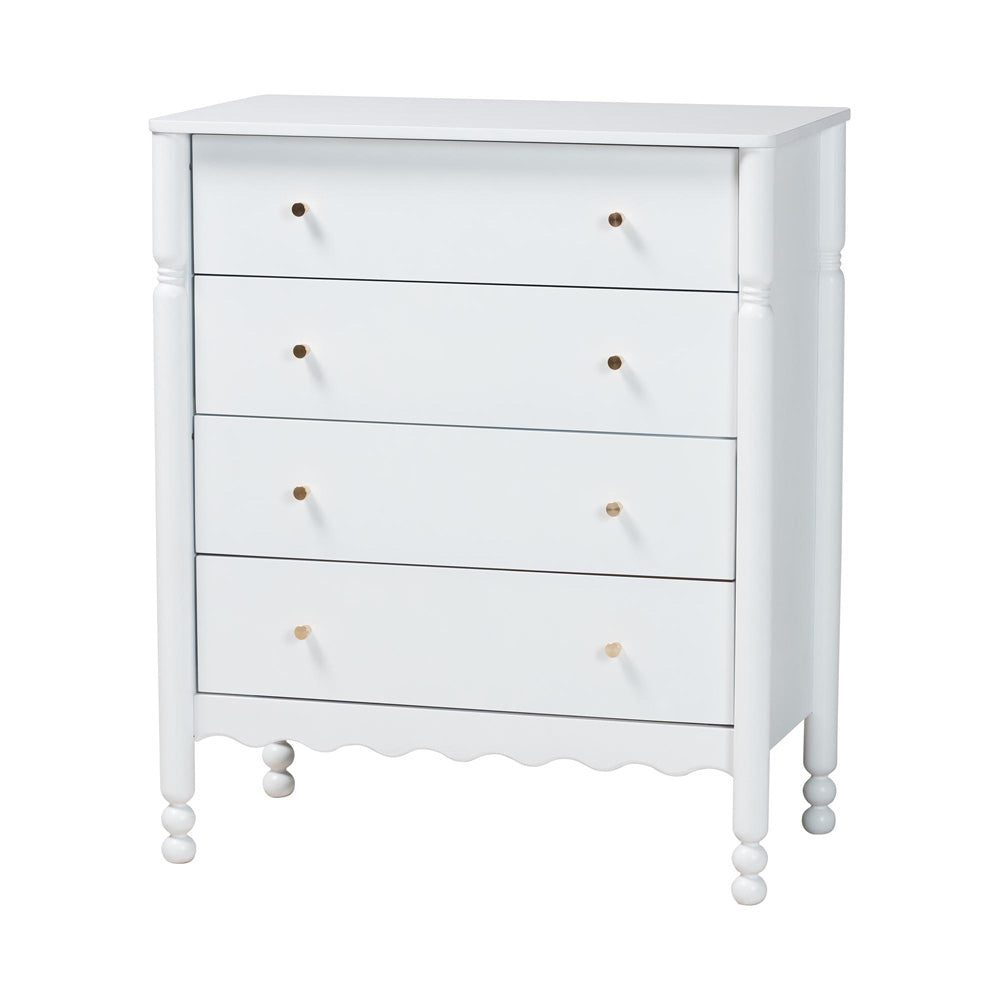 Baxton Studio - Hoffman Queen Bedroom Set in White - Enitan-4PC Bedroom Set-White-Queen-1NS view 5