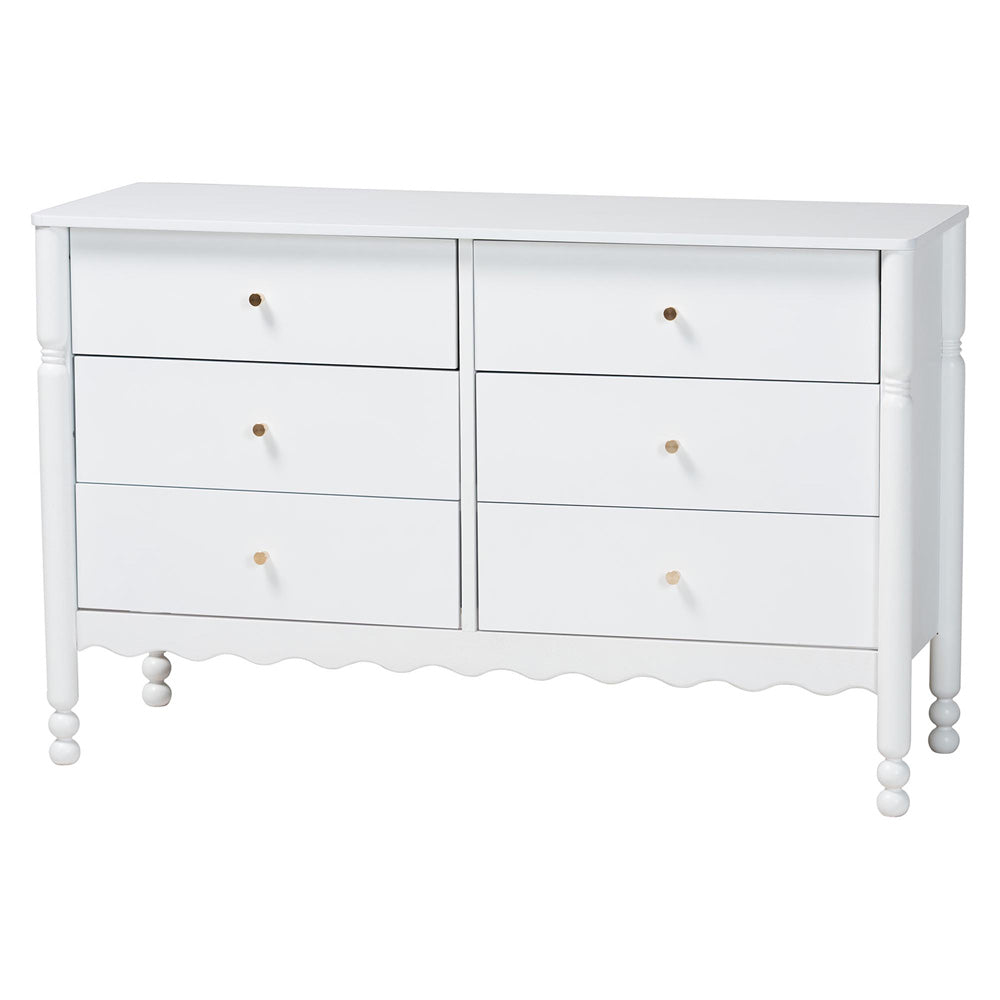Baxton Studio - Hoffman Queen Bedroom Set in White - Enitan-4PC Bedroom Set-White-Queen-1NS view 6