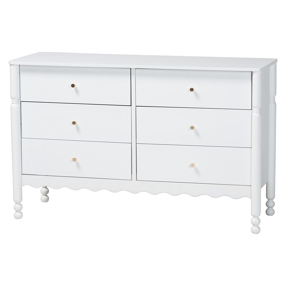 Baxton Studio - Hoffman Queen Bedroom Set in White - Enitan-4PC Bedroom Set-White-Queen-2NS view 5