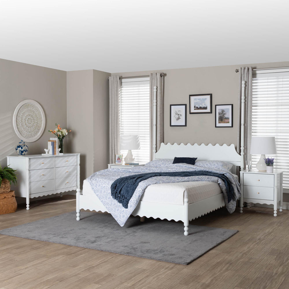Baxton Studio - Hoffman Queen Bedroom Set in White - Enitan-4PC Bedroom Set-White-Queen-2NS view 11