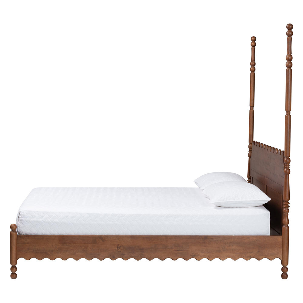 Baxton Studio - Hoffman Queen Size Bed in Walnut Brown - MG0261-Walnut-Queen view 2