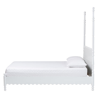 Baxton Studio - Hoffman Queen Size Bed in White - MG0261-White-Queen view 2