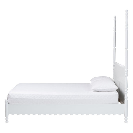 Baxton Studio - Hoffman Queen Size Bed in White - MG0261-White-Queen view 2