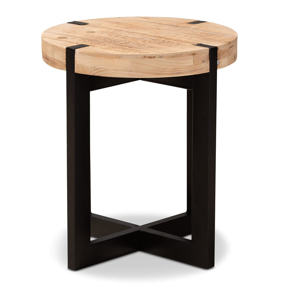 Baxton Studio - Horace End Table in Brown/Black - JY17B4012-Brown/Black-ET view 2