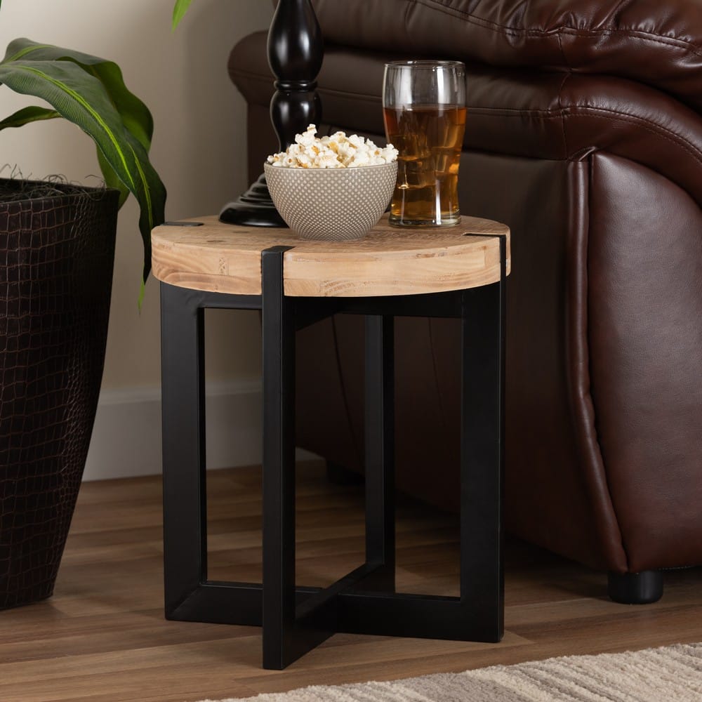 Baxton Studio - Horace End Table in Brown/Black - JY17B4012-Brown/Black-ET view 4