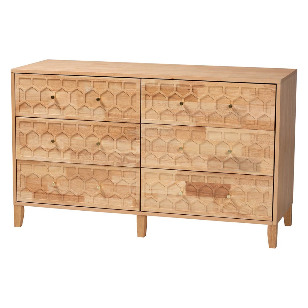 Baxton Studio - Hosea King Bedroom Set in Natural - SW8588-Natural-4PC King Bedroom Set view 7