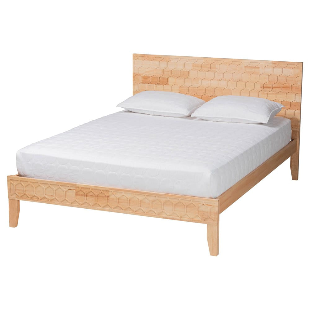 Baxton Studio - Hosea King Bedroom Set in Natural - SW8588-Natural-5PC King Bedroom Set view 3