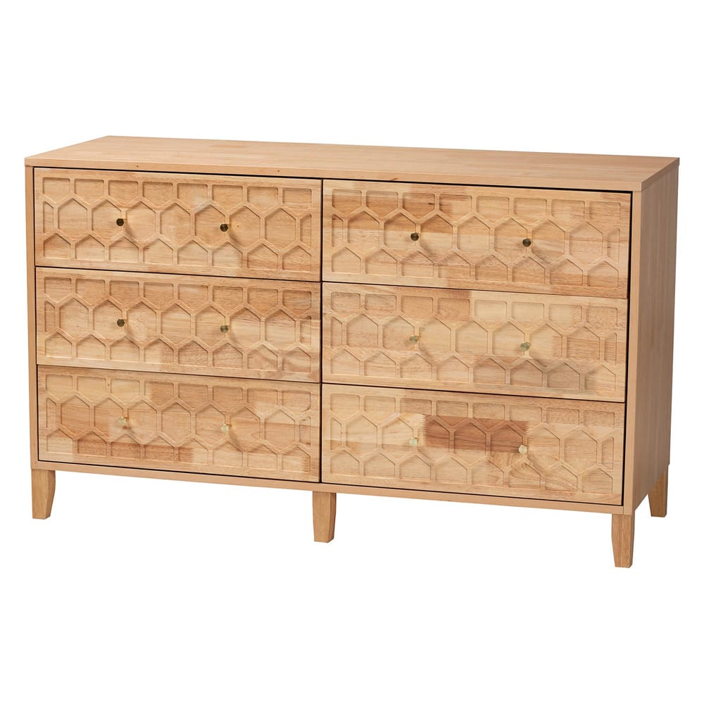 Baxton Studio - Hosea King Bedroom Set in Natural - SW8588-Natural-5PC King Bedroom Set view 6