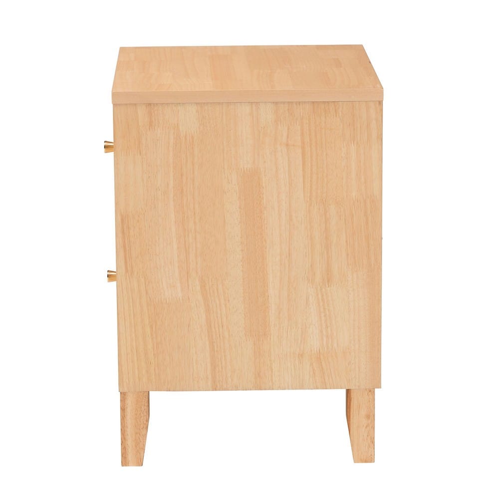 Baxton Studio - Hosea Nightstand in Natural - SW8000-61NS2D-2DW-Natural-Nightstand view 4