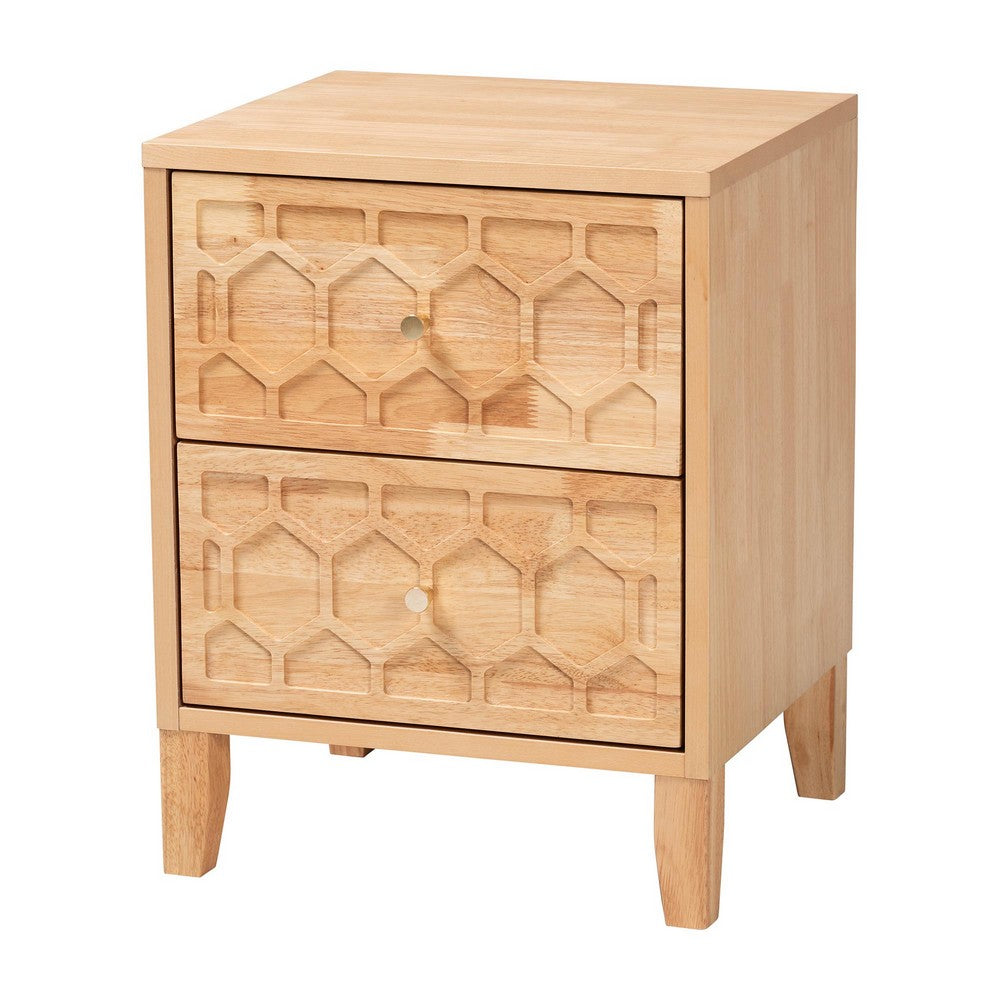 Baxton Studio - Hosea Queen Bedroom Set in Natural - SW8588-Natural-4PC Queen Bedroom Set view 4