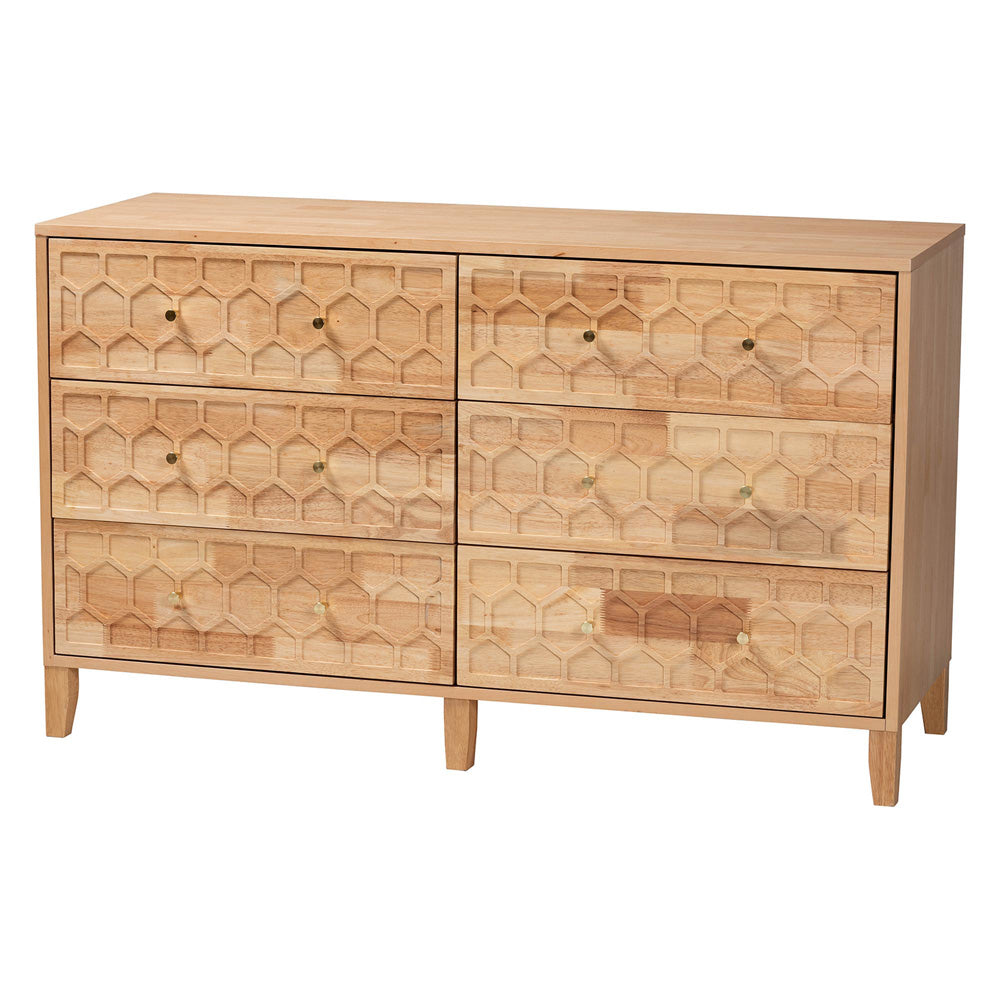Baxton Studio - Hosea Queen Bedroom Set in Natural - SW8588-Natural-5PC Queen Bedroom Set view 6