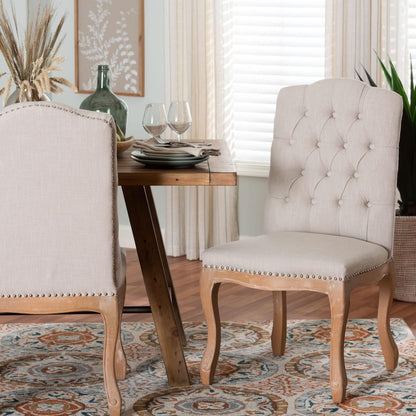 Baxton Studio - Hudson Dining Chair in Beige - TSF-9342 view 7