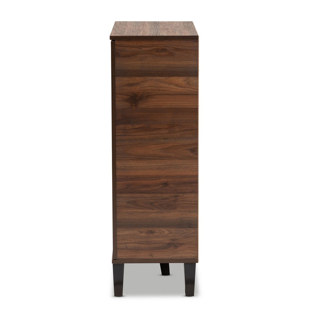 Baxton Studio - Idina Shoe Cabinet in Walnut/Grey/Dark Brown - SESC16104-Columbia-Shoe Cabinet view 4
