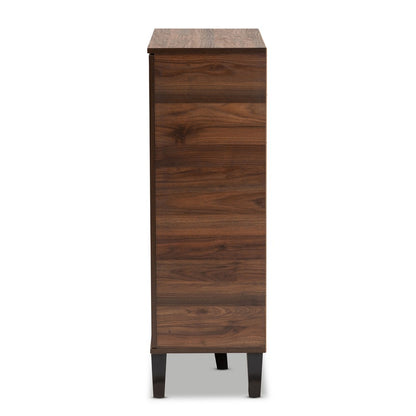 Baxton Studio - Idina Shoe Cabinet in Walnut/Grey/Dark Brown - SESC16104-Columbia-Shoe Cabinet view 4