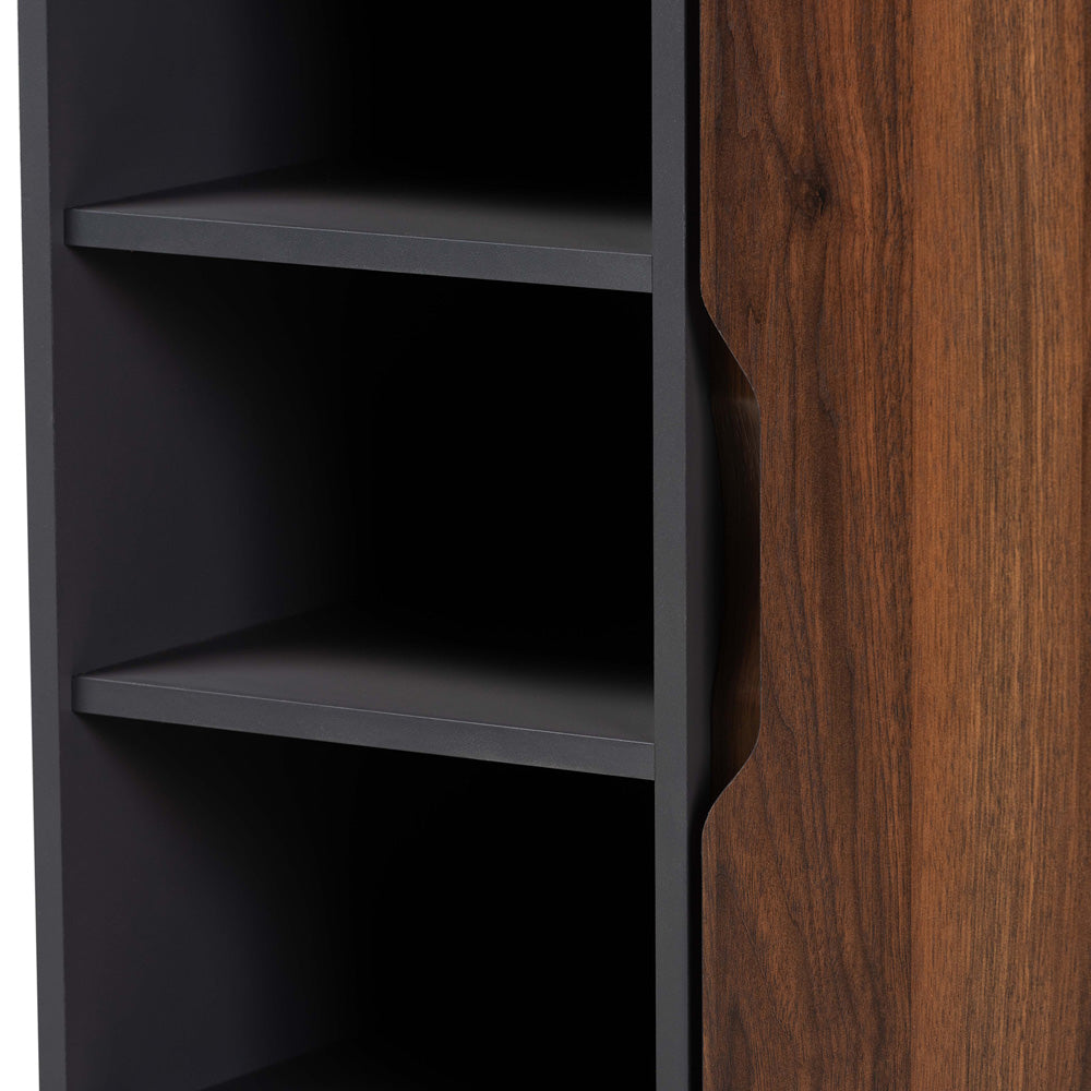 Baxton Studio - Idina Shoe Cabinet in Walnut/Grey/Dark Brown - SESC16104-Columbia-Shoe Cabinet view 5