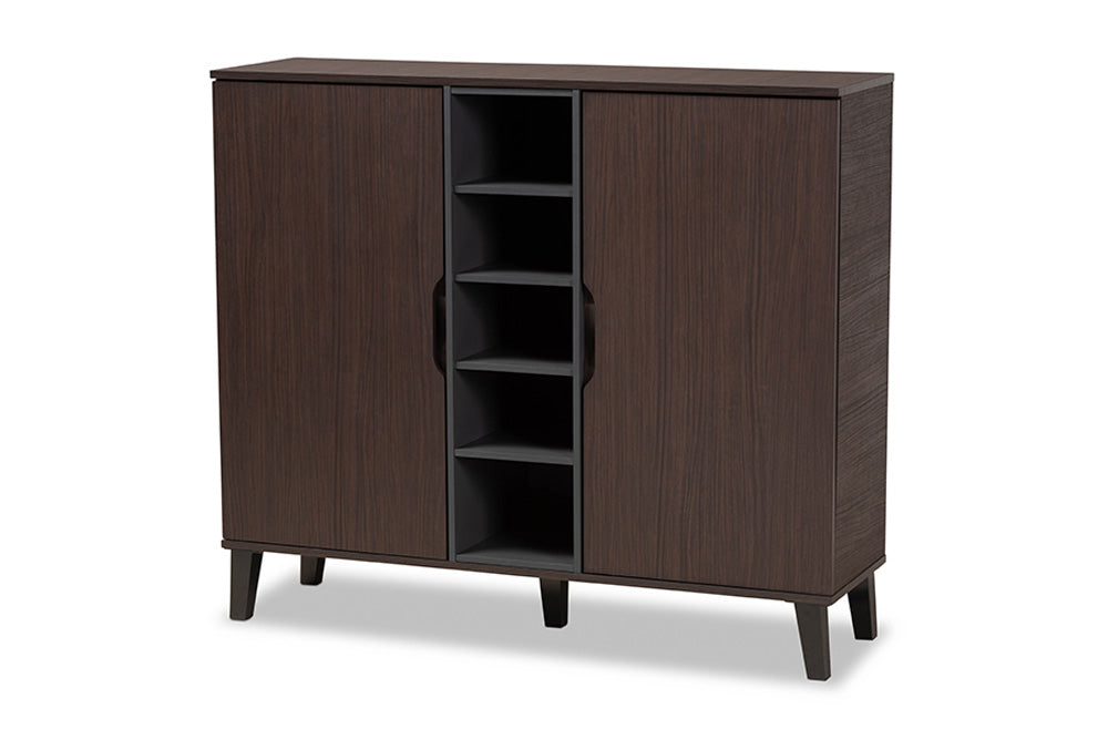 Baxton Studio - Idina Shoe Cabinet - SESC16105-Modi Wenge-Shoe Cabinet view 1