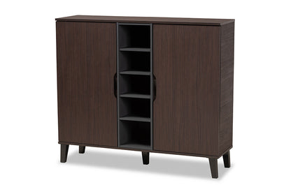 Baxton Studio - Idina Shoe Cabinet - SESC16105-Modi Wenge-Shoe Cabinet view 1
