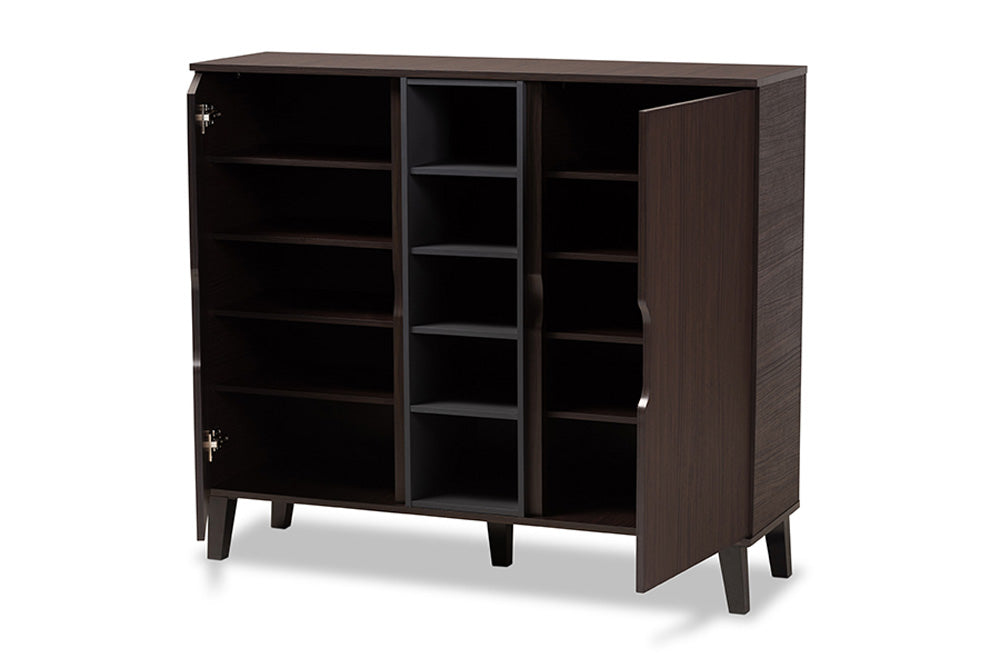 Baxton Studio - Idina Shoe Cabinet - SESC16105-Modi Wenge-Shoe Cabinet view 2