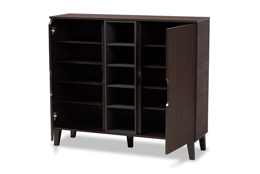 Baxton Studio - Idina Shoe Cabinet - SESC16105-Modi Wenge-Shoe Cabinet view 2