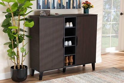 Baxton Studio - Idina Shoe Cabinet - SESC16105-Modi Wenge-Shoe Cabinet view 5