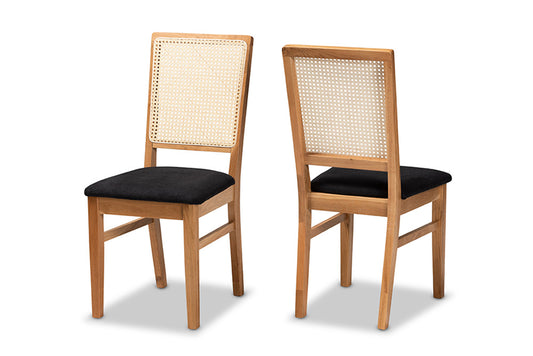 Baxton Studio - Idris Dining Chair Set of 2 - SK9004-Oak-DC-2PK view 1