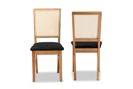 Baxton Studio - Idris Dining Chair Set of 2 - SK9004-Oak-DC-2PK view 2