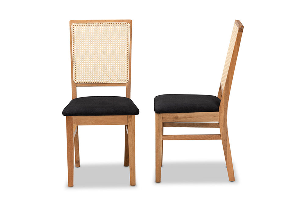 Baxton Studio - Idris Dining Chair Set of 2 - SK9004-Oak-DC-2PK view 3