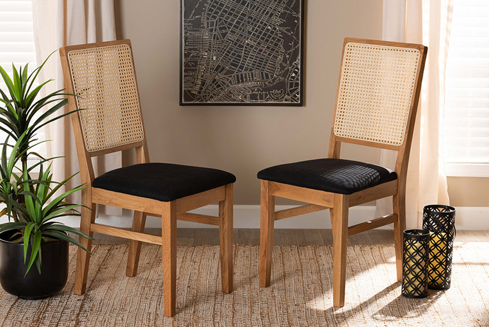 Baxton Studio - Idris Dining Chair Set of 2 - SK9004-Oak-DC-2PK view 5