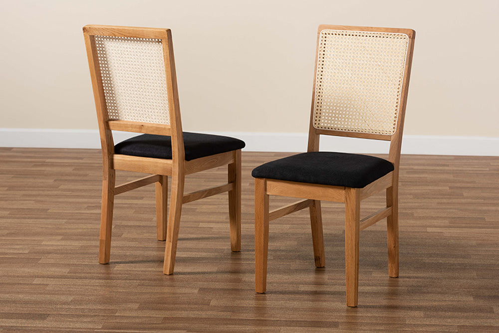Baxton Studio - Idris Dining Chair Set of 2 - SK9004-Oak-DC-2PK view 8