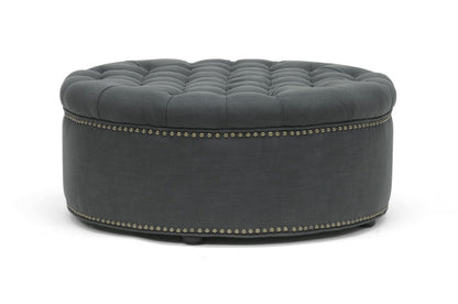 Baxton Studio - Iglehart Ottoman - 532-Gray-OTTO view 1