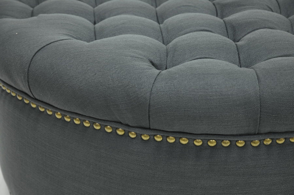 Baxton Studio - Iglehart Ottoman - 532-Gray-OTTO view 3