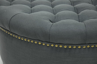 Baxton Studio - Iglehart Ottoman - 532-Gray-OTTO view 3