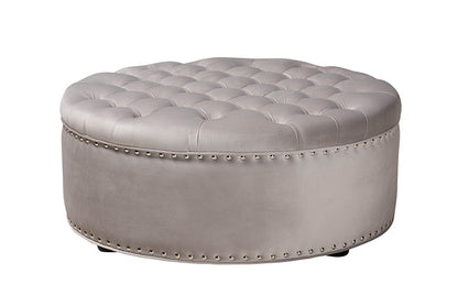 Baxton Studio - Iglehart Ottoman - 532-Slate Grey-Otto view 1