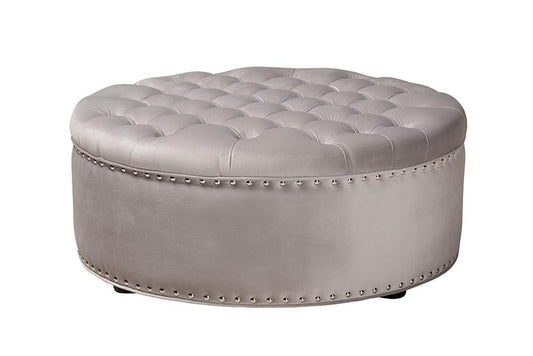 Baxton Studio - Iglehart Ottoman - 532-Slate Grey-Otto view 1