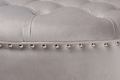 Baxton Studio - Iglehart Ottoman - 532-Slate Grey-Otto view 2