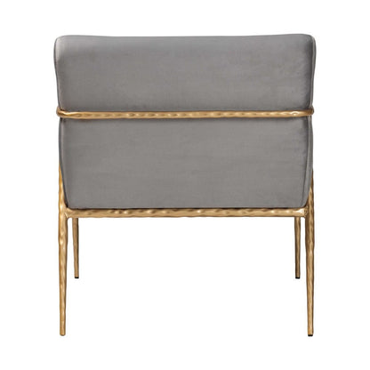 Baxton Studio - Ilmari Arm Chair in Grey/Gold - FUR6887-Upholstered/Metal Frame-CC view 4