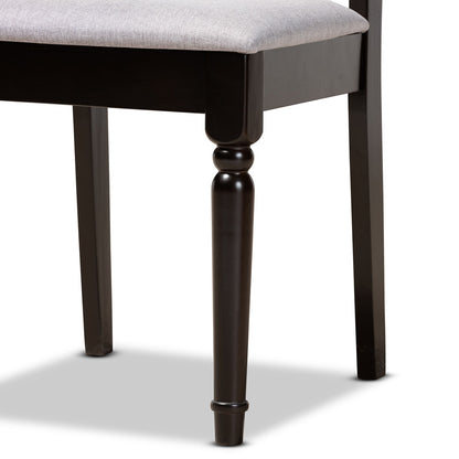 Baxton Studio - Imogen Dining Set in Grey/Dark Brown - Imogen-Grey/Dark Brown-5PC Dining Set view 6