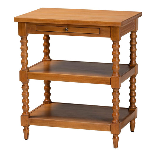 Baxton Studio - Imogene End Table in Walnut Brown - JY23A427-Brown Wooden-ET view 1