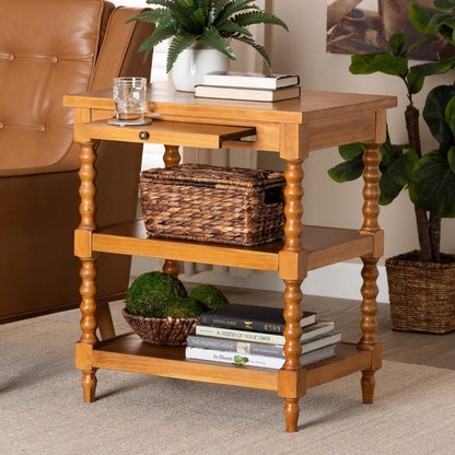 Baxton Studio - Imogene End Table in Walnut Brown - JY23A427-Brown Wooden-ET view 8