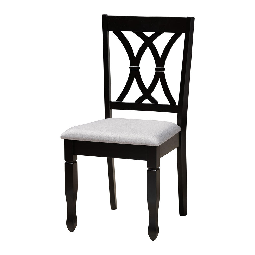 Baxton Studio - Irene Dining Set in Grey/Dark Brown - Maddie-Grey/Dark Brown-5PC Dining Set view 2