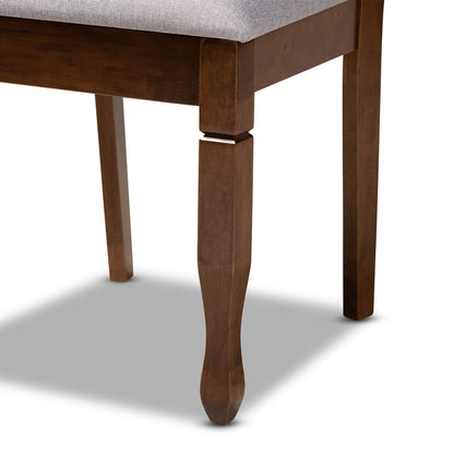 Baxton Studio - Irene Dining Set in Grey/Walnut - Irene-Grey/Walnut-5PC Dining Set view 6