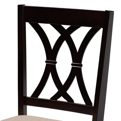 Baxton Studio - Irene Dining Set in Sand/Dark Brown - Maddie-Sand/Dark Brown-5PC Dining Set view 5