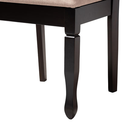 Baxton Studio - Irene Dining Set in Sand/Dark Brown - Maddie-Sand/Dark Brown-5PC Dining Set view 6