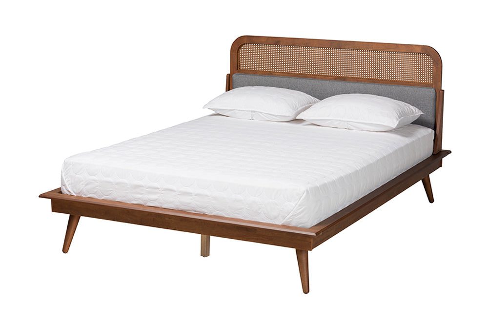 Baxton Studio - Irina King Size Bed - MG00874-Dark Grey/Ash Walnut-King view 1